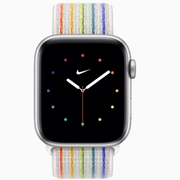 Apple 44mm White/Multi-Color Pride Edition Nike Sport Loop - Picture 2 of 14